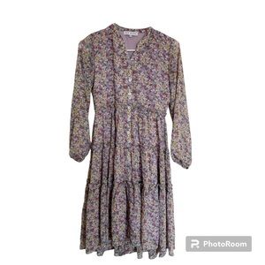 Ivy City Co Kid's Dress, size 11/12T, Purple, floral, Lydia dress